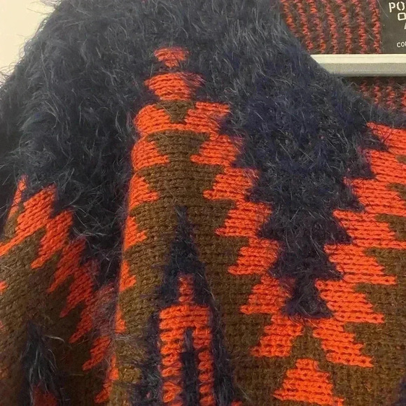 Powder River Outfitters Soft Fuzzy Southwestern Aztec Fringe‎ Longline Sweater - Picture 3 of 13